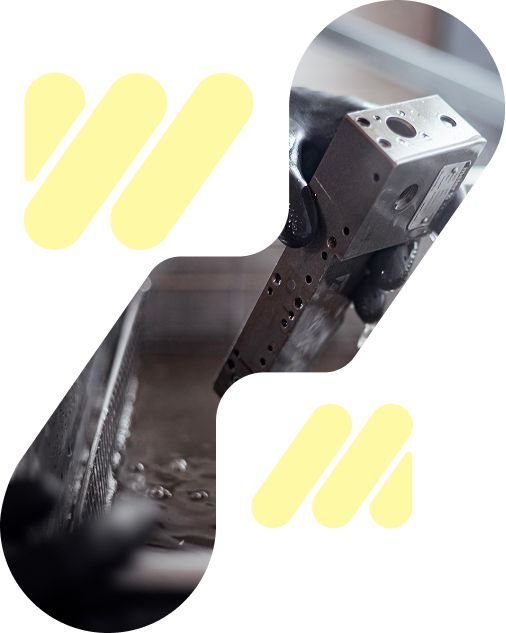 Logo Hm tech et photo en trame pour représenter le service d'harmonisation des parcs de sysytèmes de collage hotmelt pour les indutriels français et du Grand ouest de la France