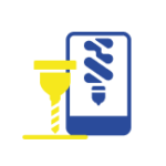 Pictos pour représenter l'usinage d epièce sur mmessure pour système de collage hotmelt par hmmtech pour les industires française et du Grand Ouest